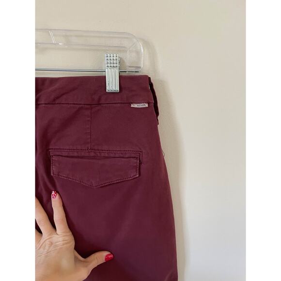 Mother High Rise Fray Raw Hem Shaker Prep Chino Pants Maroon Size 27 - Picture 6 of 11
